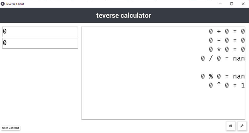 Teverse Calculator (2020, contest entry)